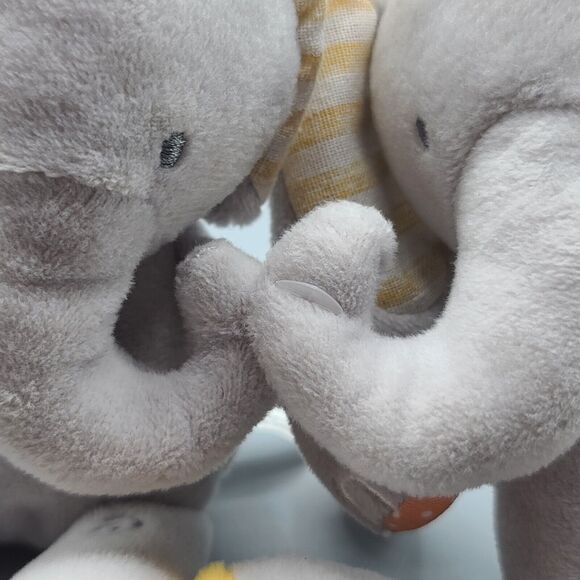 Tickle & Main We Are Twins Gray Elephant Plush Stuffed Baby Toy Rattle - Picture 8 of 9